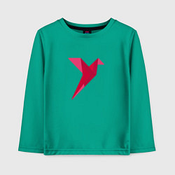 Лонгслив хлопковый детский Геометрическая колибри, цвет: зеленый