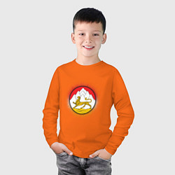 Лонгслив хлопковый детский Герб Осетии, цвет: оранжевый — фото 2