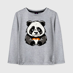 Лонгслив хлопковый детский Милая панда лежит, цвет: меланж