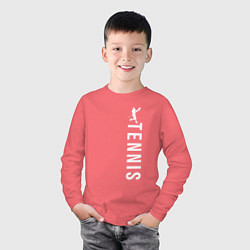 Лонгслив хлопковый детский Big теннис, цвет: коралловый — фото 2