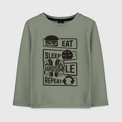 Детский лонгслив Eat sleep hardstyle