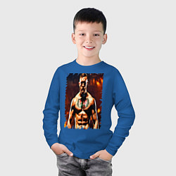 Лонгслив хлопковый детский Конор Макгрегор боец UFC, цвет: синий — фото 2