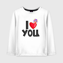 Лонгслив хлопковый детский I love you Lavinia cоllection, цвет: белый