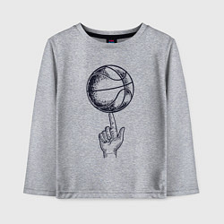 Лонгслив хлопковый детский Finger ball, цвет: меланж
