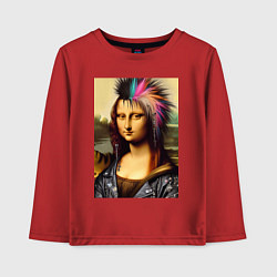 Лонгслив хлопковый детский Mona Lisa - punks not dead, цвет: красный