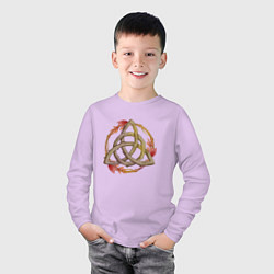 Лонгслив хлопковый детский Кельтский узел, цвет: лаванда — фото 2