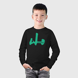 Лонгслив хлопковый детский Гора иероглиф, цвет: черный — фото 2