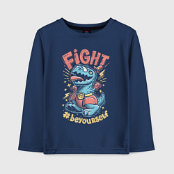 Лонгслив хлопковый детский Fight Dark, цвет: тёмно-синий
