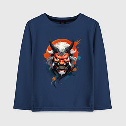 Детский лонгслив Беловолосый демон маска самурая