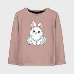 Лонгслив хлопковый детский Пушистый аниме кролик, цвет: пыльно-розовый