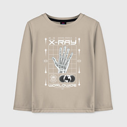 Лонгслив хлопковый детский X-ray streetwear, цвет: миндальный