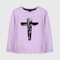 Лонгслив хлопковый детский Крест фактурный, цвет: лаванда