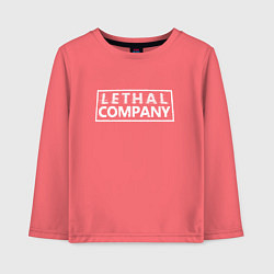 Лонгслив хлопковый детский Lethal Company: Logo, цвет: коралловый