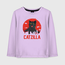 Лонгслив хлопковый детский Catzilla, цвет: лаванда