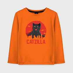 Лонгслив хлопковый детский Catzilla, цвет: оранжевый