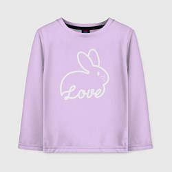 Лонгслив хлопковый детский Love bunny, цвет: лаванда