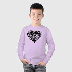 Лонгслив хлопковый детский Сердце текстура, цвет: лаванда — фото 2