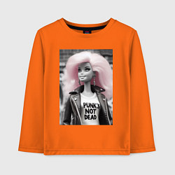 Лонгслив хлопковый детский Barbie - punks not dead, цвет: оранжевый