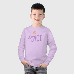 Лонгслив хлопковый детский My peace, цвет: лаванда — фото 2