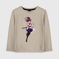 Лонгслив хлопковый детский Юдзуриха из аниме Адский рай, цвет: миндальный