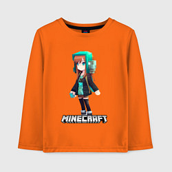 Детский лонгслив Minecraft девушка в наушниках