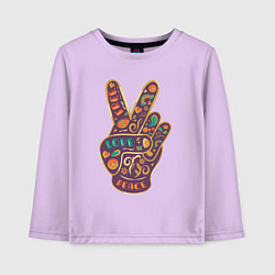 Детский лонгслив Free love peace