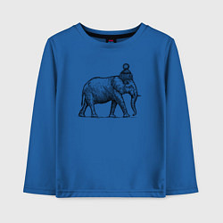 Лонгслив хлопковый детский Слон замерз, цвет: синий