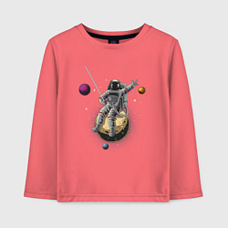 Лонгслив хлопковый детский Космонавт wrecking ball, цвет: коралловый