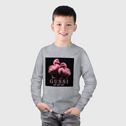 Лонгслив хлопковый детский Розовые маленькие гуси: gussi ga-ga-ga, цвет: меланж — фото 2
