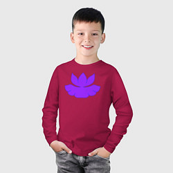 Лонгслив хлопковый детский Узорный лотос с листиком, цвет: маджента — фото 2