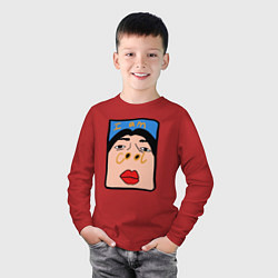 Лонгслив хлопковый детский I am cool, цвет: красный — фото 2