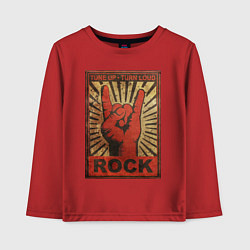 Детский лонгслив Rock tune up turn loud жест коза