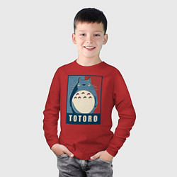 Лонгслив хлопковый детский Дружок Тоторо, цвет: красный — фото 2