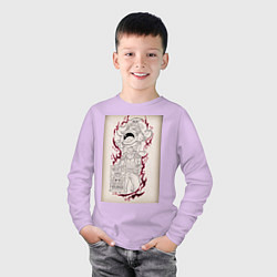 Лонгслив хлопковый детский ВанПис Гол Д Роджер, цвет: лаванда — фото 2