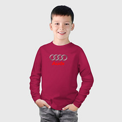 Лонгслив хлопковый детский Ауди спорт авто, цвет: маджента — фото 2