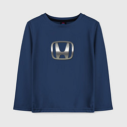 Лонгслив хлопковый детский Honda logo auto grey, цвет: тёмно-синий