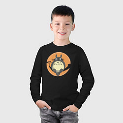 Лонгслив хлопковый детский Totoro on the tree, цвет: черный — фото 2