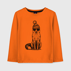 Лонгслив хлопковый детский Лисичка на стиле, цвет: оранжевый