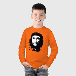Лонгслив хлопковый детский Черно-белый силуэт Че Гевара, цвет: оранжевый — фото 2