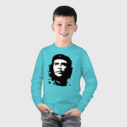 Лонгслив хлопковый детский Черно-белый силуэт Че Гевара, цвет: бирюзовый — фото 2