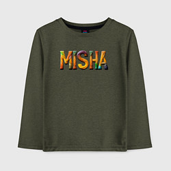 Лонгслив хлопковый детский Misha yarn art, цвет: меланж-хаки