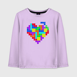 Лонгслив хлопковый детский Color tetris, цвет: лаванда
