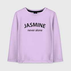 Лонгслив хлопковый детский Jasmine never alone - motto, цвет: лаванда