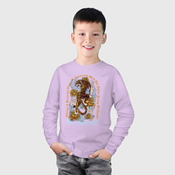 Лонгслив хлопковый детский Eough tripe, цвет: лаванда — фото 2
