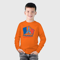 Лонгслив хлопковый детский France, цвет: оранжевый — фото 2