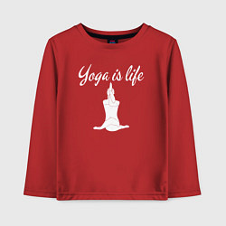Лонгслив хлопковый детский Yoga is life, цвет: красный