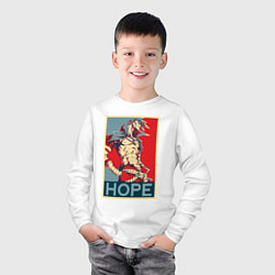 Лонгслив хлопковый детский Камина Гуррен Дан - hope, цвет: белый — фото 2