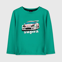 Лонгслив хлопковый детский Toyota Supra Castrol 36, цвет: зеленый