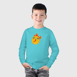 Лонгслив хлопковый детский Мексиканская лепешка, цвет: бирюзовый — фото 2