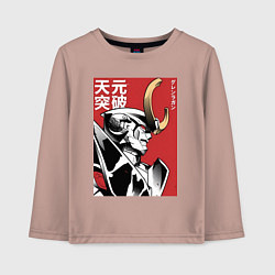 Лонгслив хлопковый детский Гуррен-Лаганн пронзающий небеса, цвет: пыльно-розовый